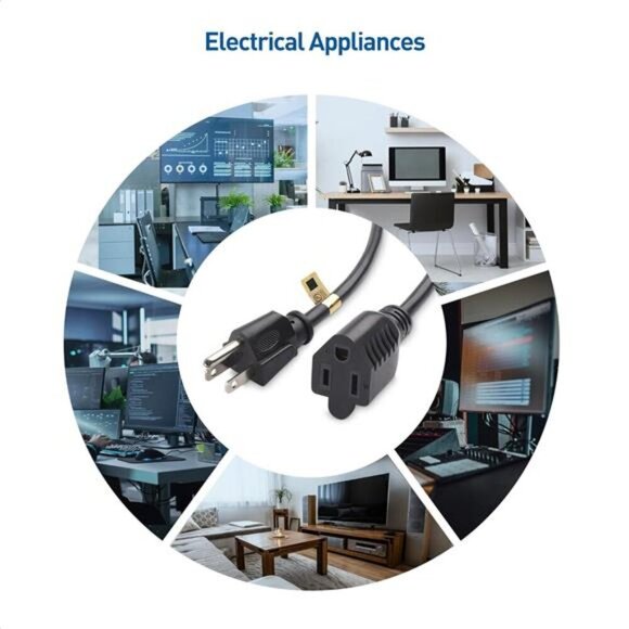 Cable Matters 2-Pack 16 AWG Heavy Duty 13A Power Extension Cord 10 ft - Picture 7 of 8